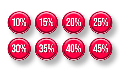 Set of discount sale tags