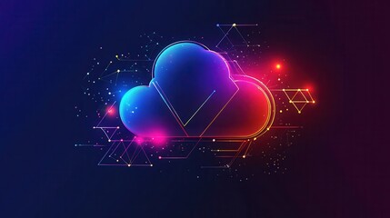 Glowing Cloud Representing Modern Computing and Data Networks