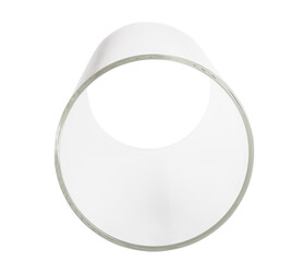 Clear glass cylinder on a white background
