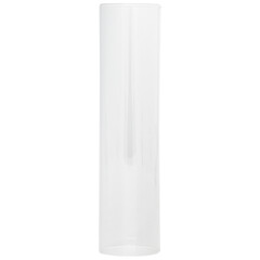 Clear glass cylinder on a white background.