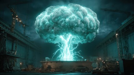 Explosive Cloud Rising From a Building With Intense Energy