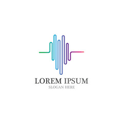 Sound line waves vector illustration