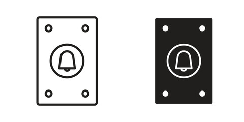 Fototapeta premium Doorbell icon art in black and white