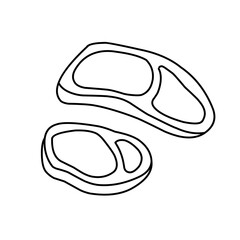 hand drawn raw meat icon