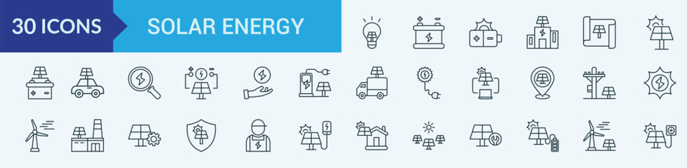 Solar Energy Icon Set Illustration icon Set