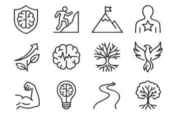 Fototapeta premium Star vector inner mountain mental strong icon icons phoenix resilience roots symbol