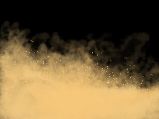 Dust with Flying Particles on Black Background