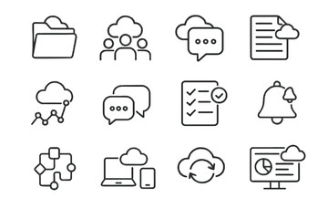 Cloud activity team icon icons notification vector document connected workflow collaboration task