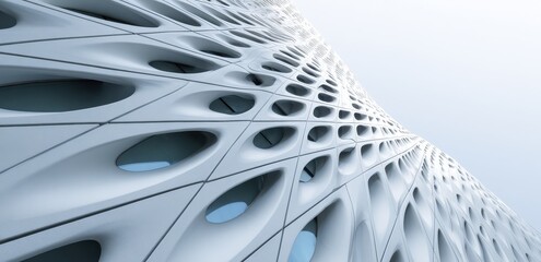 Abstract View of  Museum's  Contemporary Facade Design