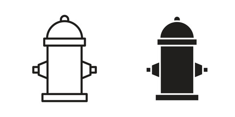 Fire hydrant icon art in black and white