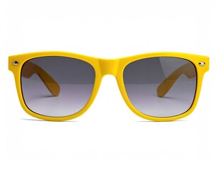 Yellow-framed sunglasses with gradient lenses, centered