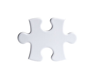 Fototapeta premium Isolated white jigsaw puzzle piece against a stark black background