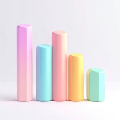 Pastel geometric bars; ascending & descending shapes