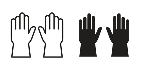 Gloves icon art in black and white