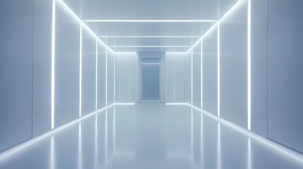 Obraz premium Futuristic Server Room with Glowing Lines and HighTech Look