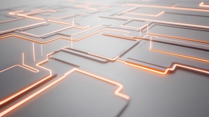 Glowing network abstract design in futuristic 3D style