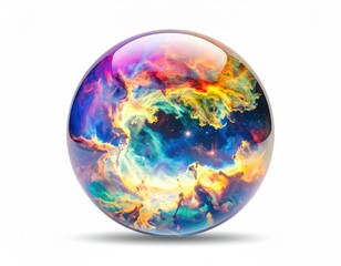 Nebula trapped in a shining, transparent crystal ball