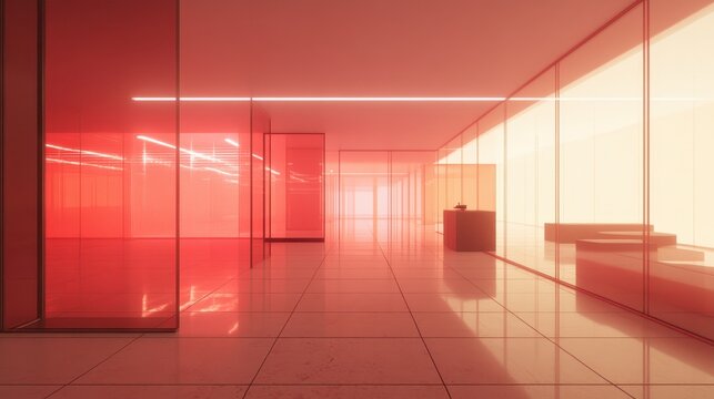 Modern Data Center Interior Design With Bright Lighting