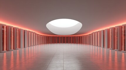 Obraz premium Modern interior design space with bright ceiling lighting