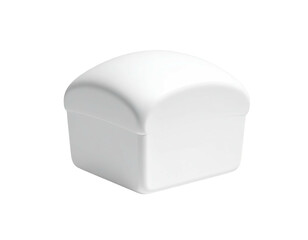 A bright, 3D rendered, white, bread-like loaf shape isolated on black