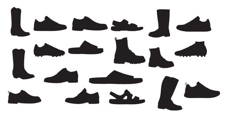 men shoes silhouette vector illustration