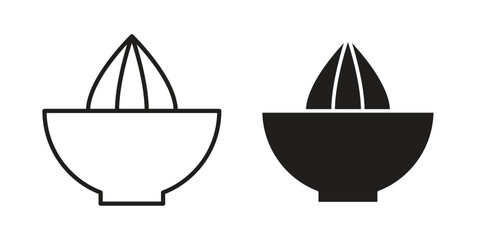 Hand Juicer icon art in black and white