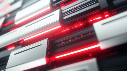 Glowing Server Components in a Futuristic Technology Render