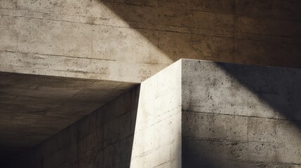Abstract concrete architectural details with dramatic light and shadow.