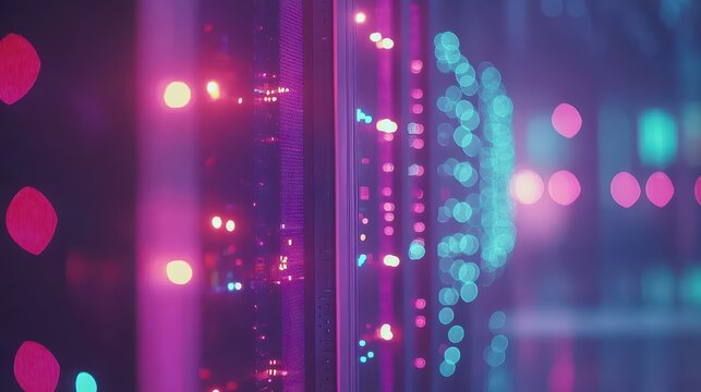 Glowing Servers in a High Tech Data Center Environment