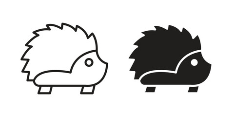 Hedgehog icon art in black and white