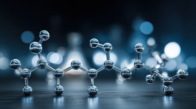 Molecular structure model representing drug discovery and research