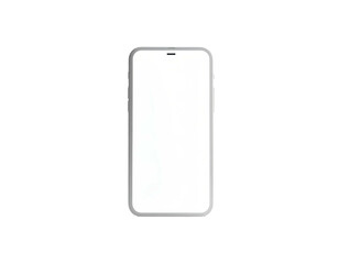 Smartphone with a white screen, in the center, against a stark black background