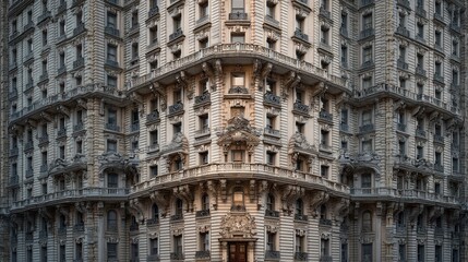 Obraz premium Classic Urban Perfectionism: Ornate Corner Facade of a Historic City Building