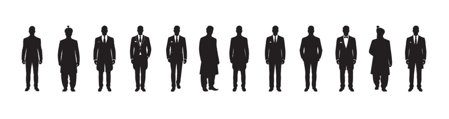 groom silhouette white background vector illustration