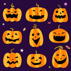 色んな種類のかわいいハロウィンカボチャ