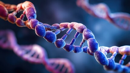 Detailed rendering of DNA double helix for scientific research
