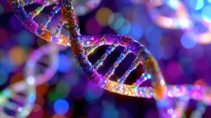 Detailed Visual of a DNA Double Helix Showing Genetic Structure