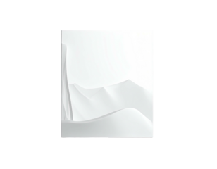 Abstract white layered shapes resembling mountains against a black backdrop