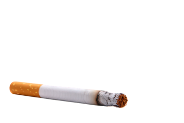 Smoked Cigarette on Black Background