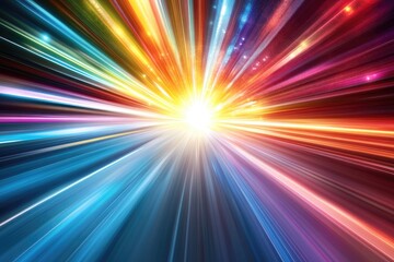 Obraz premium Light streaks converge; vibrant, colorful, speed effect