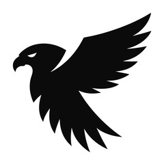 Eagle Silhouette Icon Vector Illustration on White Background  