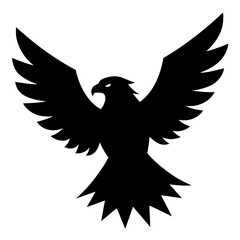 Eagle Silhouette Icon Vector Illustration on White Background  