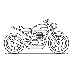 Obraz premium Minimalist outline motorcycle. Classic motorbike drawing, modern transport, urban travel, freedom, and adventure concept.