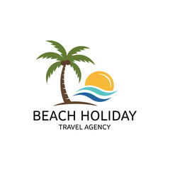 tropical beach logo