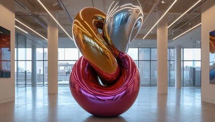 Metallic knot sculpture