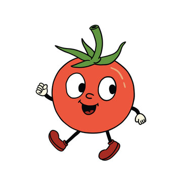 cute tomato cartoon character illustration