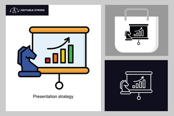 Presentation strategy lineal color icon