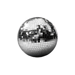 Silver Disco Ball on Black Background