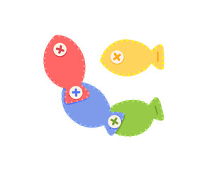 ボタン通しのおもちゃのイラスト