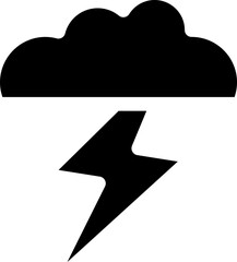 Black silhouette lightning clouds weather icon